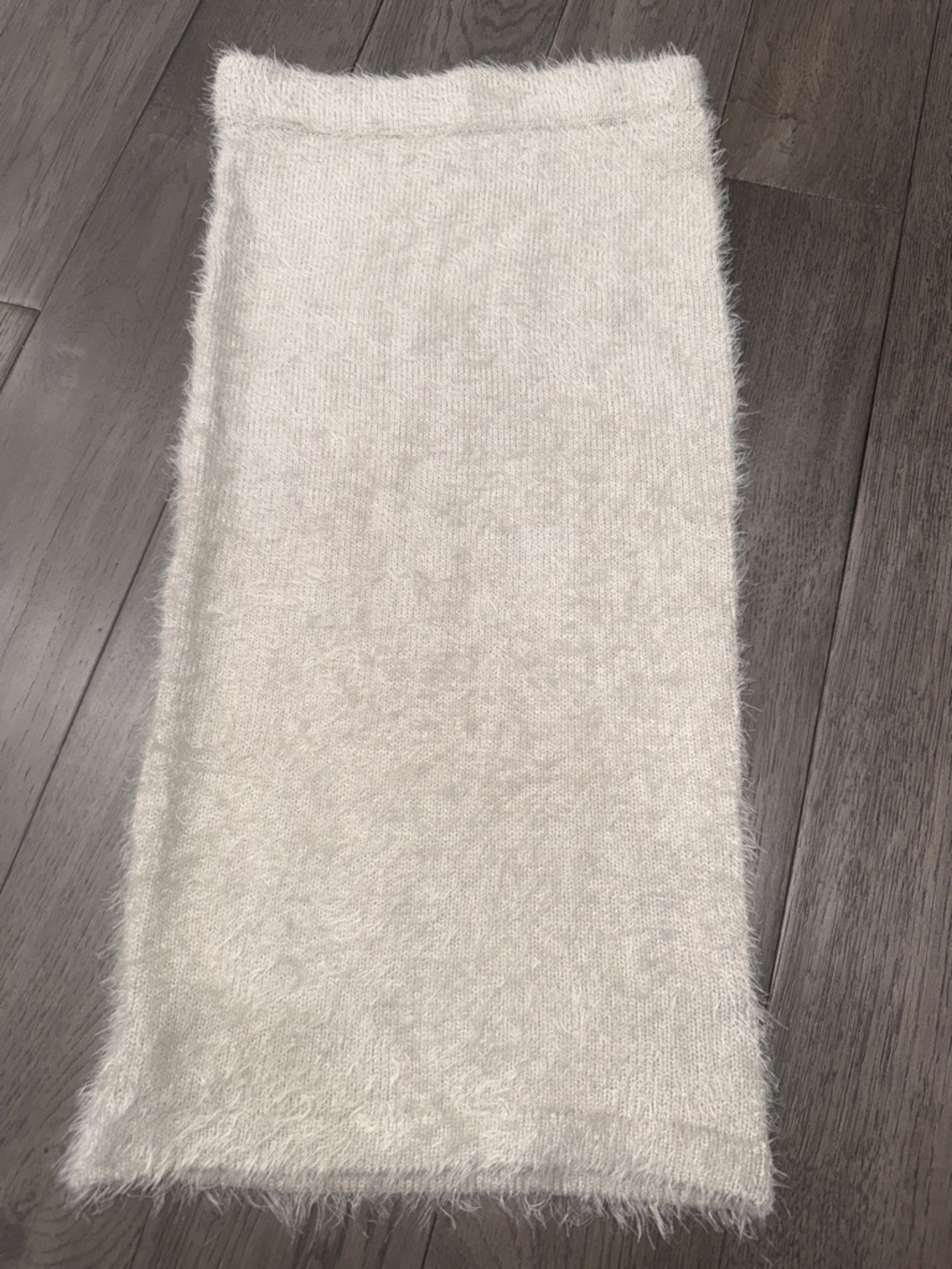 Solemio Cozy Cream Fuzzy Knit pencil skirt